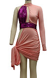 White Sexy Personality Spliced One Sleeve Hollow Out Collect Waist Slim Fitting For Party Hip Dress SMR10644-1