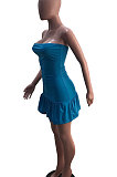 Rose Red Sexy Backless Solid Bodycon Stralpless Mini Dress SY6235-5