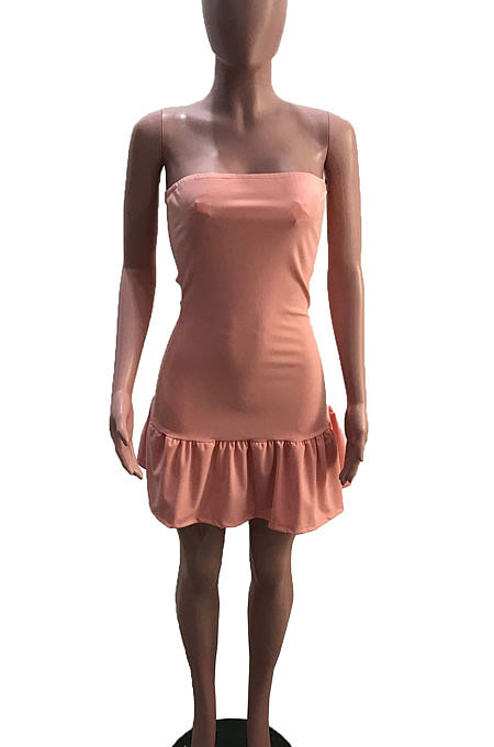 White Sexy Backless Solid Bodycon Stralpless Mini Dress SY6235-1
