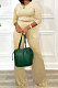 Apricot Fashion Casual Long Sleeve Round Neck T-Shirts High Waist Wide Leg Pants Solid Color Sets TRS1179-1