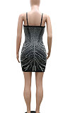 Red Women Sexy Sleeveless Hip Fashion Bling Bling Mid Waist Mini Dress CCY9149-3