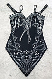 Black Women Sexy Irregular V Collar Condole Belt Hot Drilling Tassel Mini Dress CCY9192