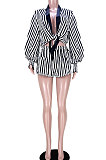 Black Women Stripe Bandage Sexy Long Sleeve Flounce Shorts Skirts Sext GL6513-1