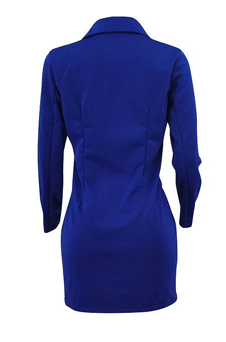 Black Modest Wholesale Long Sleeve Lapel Neck Bandage Suits Jacket Dress HH8986-1