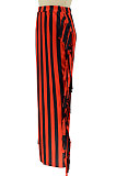 Red Euramerican Women Stripe Printing Tassel Pencil Skirts AL188-2