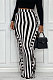 White Euramerican Women Stripe Printing Tassel Pencil Skirts AL188-1