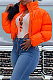Orange Women Long Sleeve Cardigan Zipper Solid Color Keep Warm Down Jacket KZ2141-1