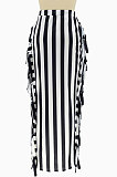 Apricot Euramerican Women Stripe Printing Tassel Pencil Skirts AL188-3
