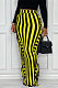 Yellow Euramerican Women Stripe Printing Tassel Pencil Skirts AL188-5