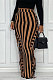 Apricot Euramerican Women Stripe Printing Tassel Pencil Skirts AL188-3