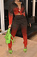 Red Women Fashion Gradient Long Sleeve Turn-Down Collar Single-Breasted Pants Sets FFE185-1
