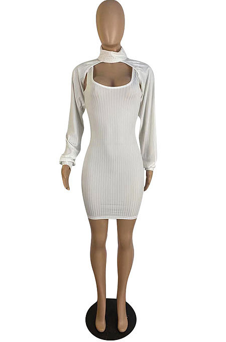 Wine Red Sexy Simple Pure Color Lantern Sleeve Half A Shawl+Bodycon Hip Dress Two-Piece TL6617-2