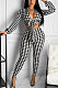 White Women Sexy Printing Long Sleeve V Collar Tied Bodycon Pants Sets FFE183-1