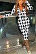 White Women Fashion Sexy Tight Long Sleeve V Collar Printing Midi Dress FFE181