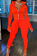 Red Wholesale Pure Color Long Sleeve Zip Front Tops Trousers Slim Fitting Sport Sets TC043-8