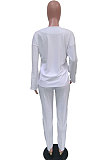 Light Blue Simple Wholesale Long Sleeve Round Neck T-Shirts Trousers Solid Color Sets BBN202-1