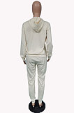 Green Casual Autumn Winter Letter Printing Long Sleeve Hoodie Sweat Pants Sets TC042-2