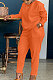Orange Simple Wholesale Long Sleeve Round Neck T-Shirts Trousers Solid Color Sets BBN202-3