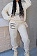 Beige Casual Autumn Winter Letter Printing Long Sleeve Hoodie Sweat Pants Sets TC042-1