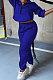 Drak Blue Autumn Winter Long Sleeve Zip Front Jumper Mid Waist Ankle Banded Pants Sport Sets TC089-5
