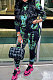 Blue Cotton Blend Simple Tie Dye Printing Long Sleeve Hoodie Trousers Sport Sets TC046-2