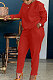 Red Simple Wholesale Long Sleeve Round Neck T-Shirts Trousers Solid Color Sets BBN202-6