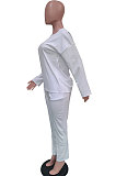 Red Simple Wholesale Long Sleeve Round Neck T-Shirts Trousers Solid Color Sets BBN202-6