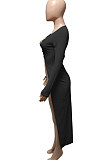 Black Euramerican Women Solid Color Cardigan Button Ribber Irregular Coat Q970-2