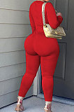 Apricot Women Long Sleeve Solid Color Round Collar Chain Cross Hollow Out  Bodycon Jumpsuits BYQ1027-3