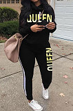 Purple Women Pullover Fleece Half Turtle Neck Irregular Pants Sets LD8483-1
