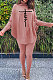 Pink Women Fashion Casual Letters Printing Batwing Sleeve Split Split Ribber Pants Sets MR2126-1