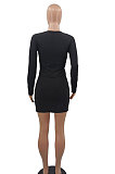Pink Euramerican Women Sexy Double Zipper Pure Color Short Skirts Sets QMX1015-1