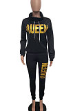 Purple Women Pullover Fleece Half Turtle Neck Irregular Pants Sets LD8483-1