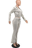 Wine Red Euramerican Women Autumn Winter Drawsting Hooded Pockets Velvet Zipper Pants Sets MLM9079-5