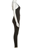 Black Women Fashion Sexy Hip Raise One Shoulder High Waist Bodycon Jumpsuits QNFS01296-1