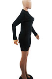 Gray Women Sexy Trendy Skinny Korea Velvet Zipper Pure Color Romper Shorts QMX1021-2