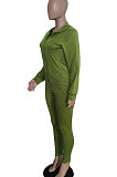 Rose Red Euramerican Women Zipper Hooded Fashion Sport Pure Color Long Sleeve Pants Sets XT8888-2