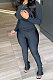 Black Wholesale Pure Color Long Sleeve Round Neck T-Shirts Bodycon Flare Pants Casual Sets CYY00033-2