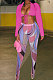 Pink Wholesale Sexy Pure Color Bandage Cradigan Tops Printing Bodycon Pantihose Two-Piece BN9307-3