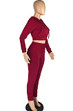 Light Blue Casual Winter Pure Color Long Sleeve Hoodie Trousers Sports Sets LMM8286-2
