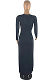 Red Modest New Women Long Sleeve Round Neck Cross Hollow Out Cape Tops Bodycon Trousers Solid Color Sets LWW9323-2
