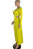 Red Modest New Women Long Sleeve Round Neck Cross Hollow Out Cape Tops Bodycon Trousers Solid Color Sets LWW9323-2