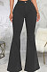 Black Fashion High Waist Elastic Jean Flare Pants SMR2599-1