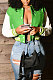 Green Women Autumn Winter Fashion Snap Fastener Double Ribber Baseball Uniform Bodycon Jacket AA5273-1