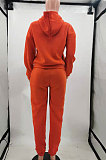 Light Grey Winter Long Sleeve Loose Velvet Hoodie Trousers Solid Color Sports Sets TK6201-1