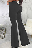 Black Fashion High Waist Elastic Jean Flare Pants SMR2599-1