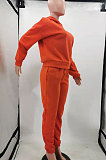 Light Grey Winter Long Sleeve Loose Velvet Hoodie Trousers Solid Color Sports Sets TK6201-1