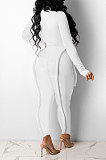 Orange Wholesale Women's Long Sleeve O Neck Hole Slim Fitting Lock Seam Bodycon Jumpsuits SDE29132-1