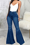 Black Fashion High Waist Elastic Jean Flare Pants SMR2599-1