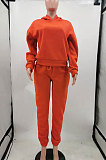 Light Grey Winter Long Sleeve Loose Velvet Hoodie Trousers Solid Color Sports Sets TK6201-1